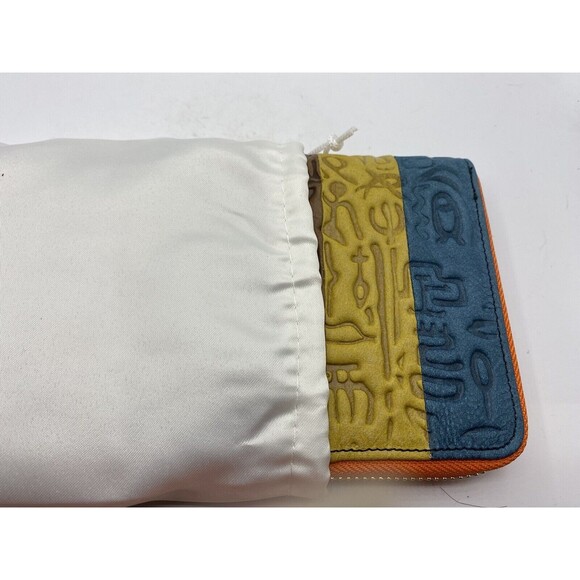 Walk Arrive Women’s Leather Tribal Hieroglyphics Multi Colors Wristlet Purse Boh - Picture 6 of 10